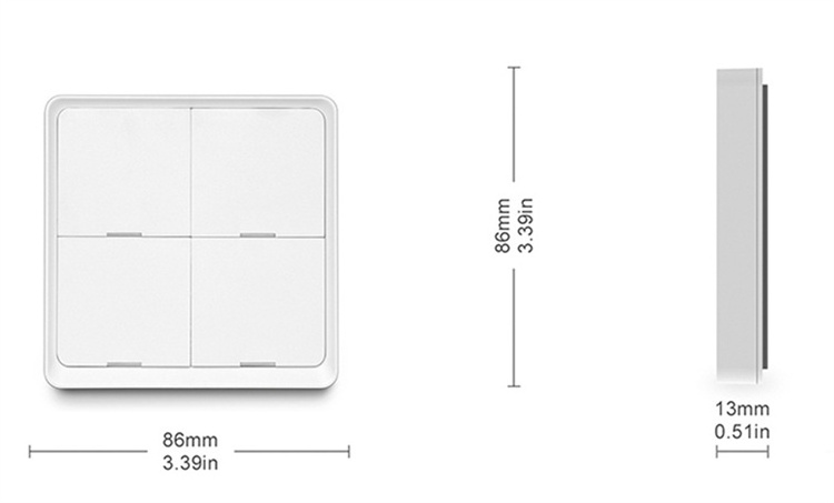 WELLUX Tuya Zigbee Light Switch 1/2/3/4 Gangs Battery Switches Wireless Smart Home Zigbee Scene Press Switch With Stickers