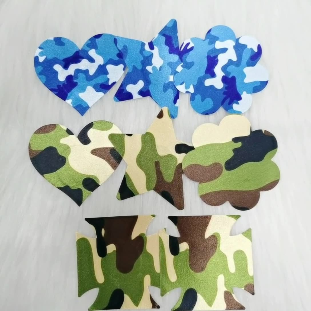 Factory Price Boob Tape Sticker 2022 New design Mixed shape Camouflage Disposable Beauty Girl Nipple Covers