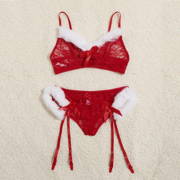 For 2022 Xmas Manufacturers Scheduled To Mass Produce Women's Sexy Underwear Christmas Valentine's Gift Sexy feather Lingerie