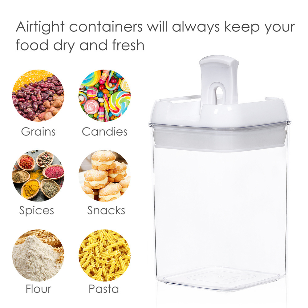 Reusable Dry Food Grain Storage Lock Easily Cereals Container Airtight Food Pantry Organizer