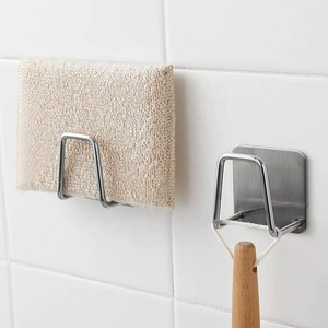 Wall Mount 304 Stainless Steel Sink Caddy Self Adhesive Sink Kitchen Sponge Holder