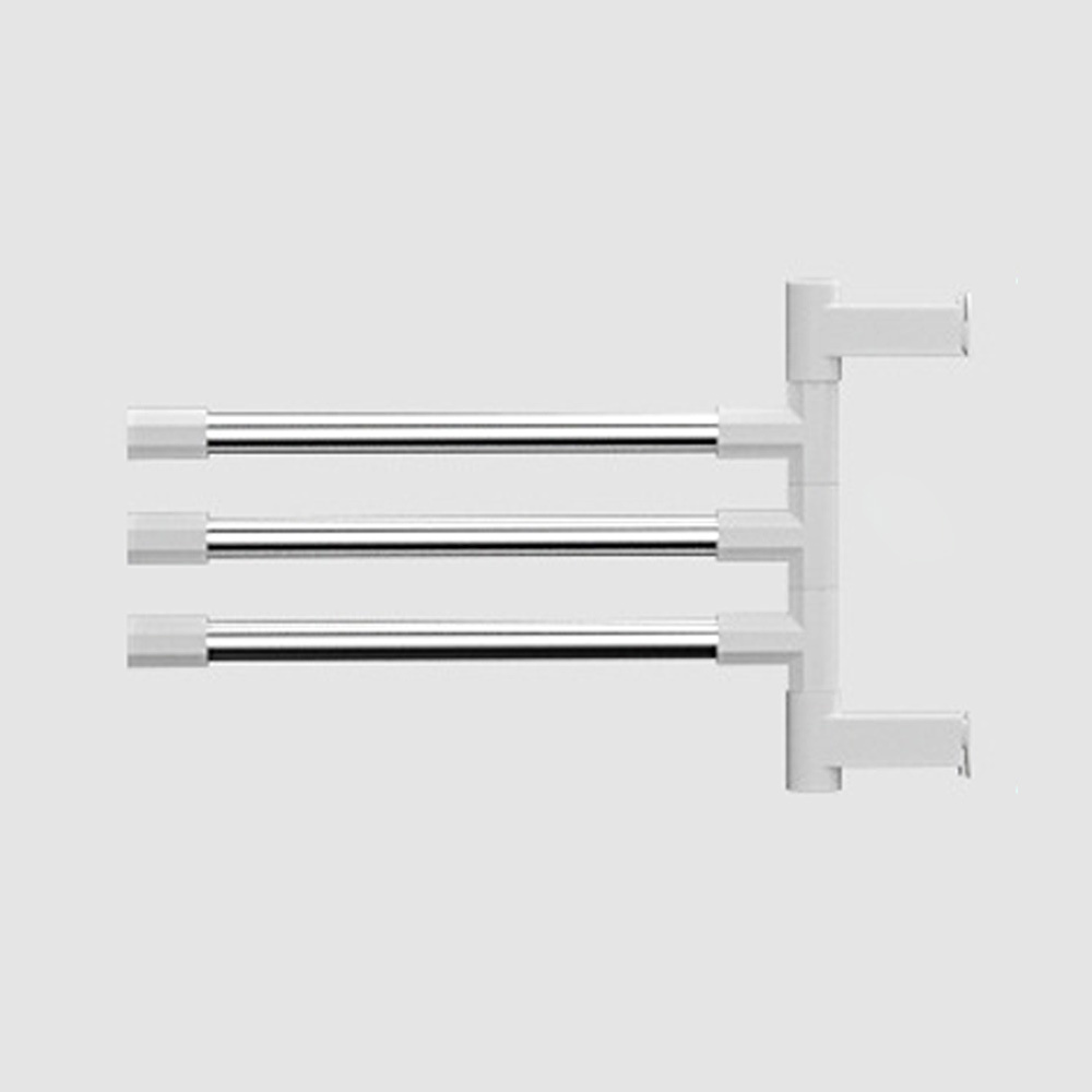 3 Tier Wall Mounted Stainless Steel Rotating Punch Free Swing Towel Rack Folding Swivel Towel Rail HolderFor Bathroom