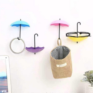 Household Custom Color Wall Mounted Over Door Plastic Umbrella Styling Key Hook Towel Hook Hanger For Home