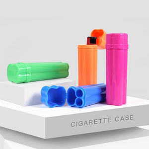 3 In 1 Wholesale Portable Plastic Cigar Lighter Holder Tubes Travel Case Custom Humidor Pocket Roll Cigar 2 PCS Cigarette Box