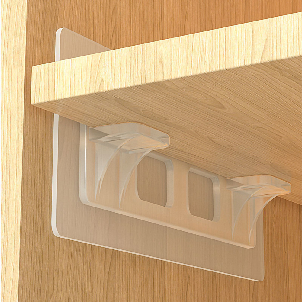 Adhesive Strong Partition Support Shelf Bracket Holders Wall Hanger Peg Sticker For Kitchen Bathroom Cabinet