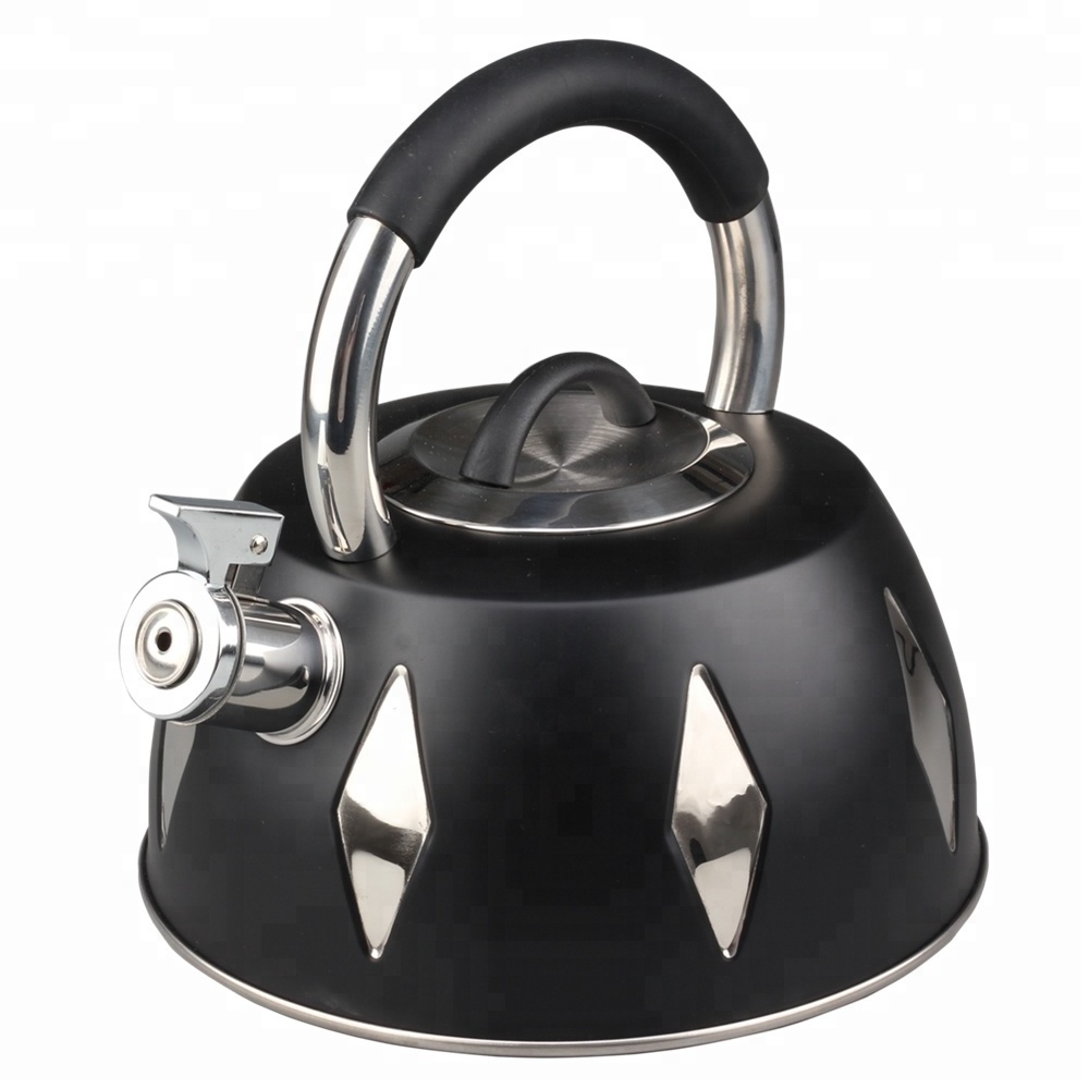 Extra Sturdy Surgical Stainless Steel Whistling Tea Kettle for Stovetop with Aluminum Layered Bottom