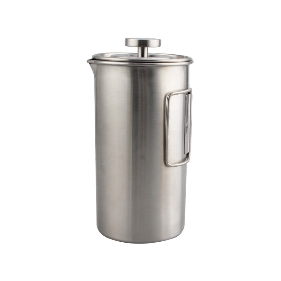 1000 ML Outdoor French Press Coffee Make,  Camping Stainless Steel Coffee Pot