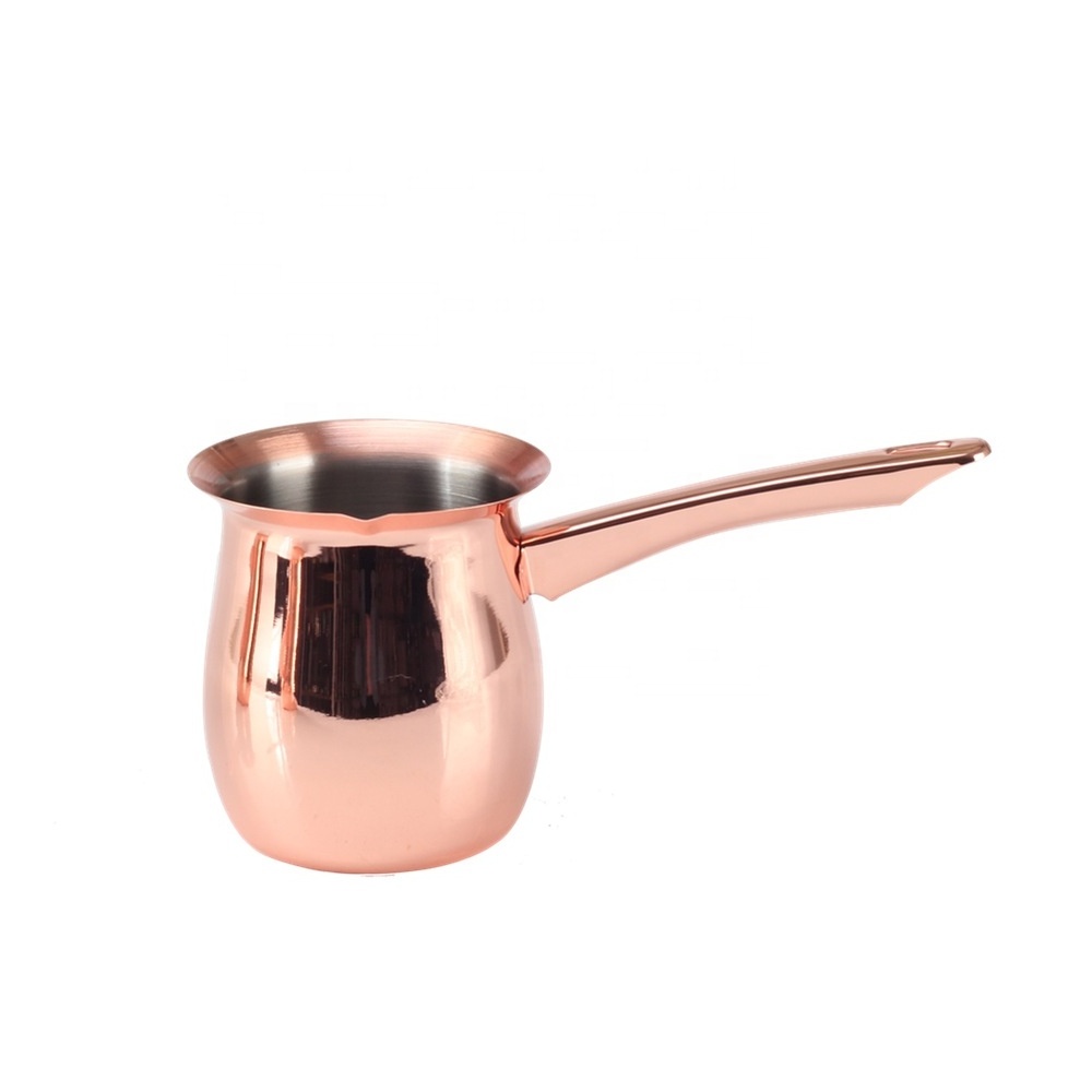 Copper Color Turkish Coffee Pot, Stainless Steel Milk and Coffee Warmer, Ibrik Cezve Arabic Briki Coffee Pot