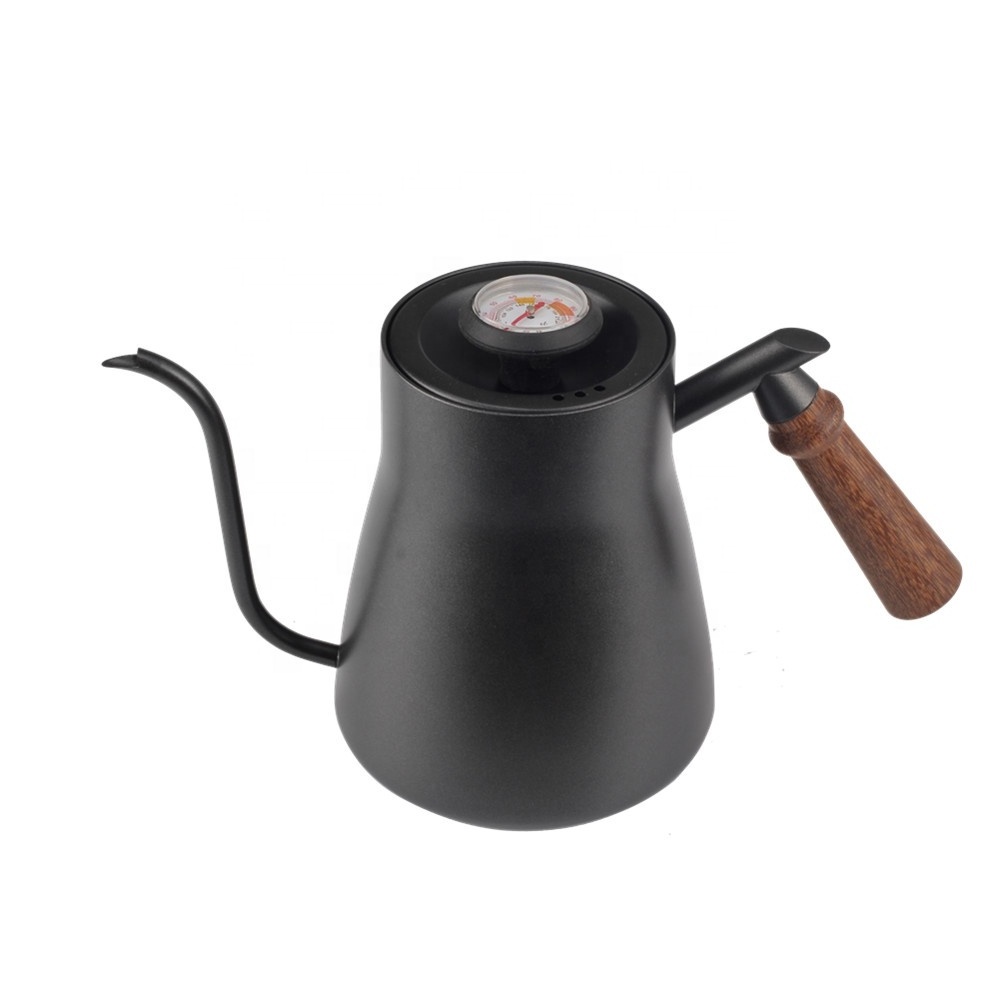 Kettle for Coffee Preparation - 1 Litre Gooseneck Kettle with Thermometer