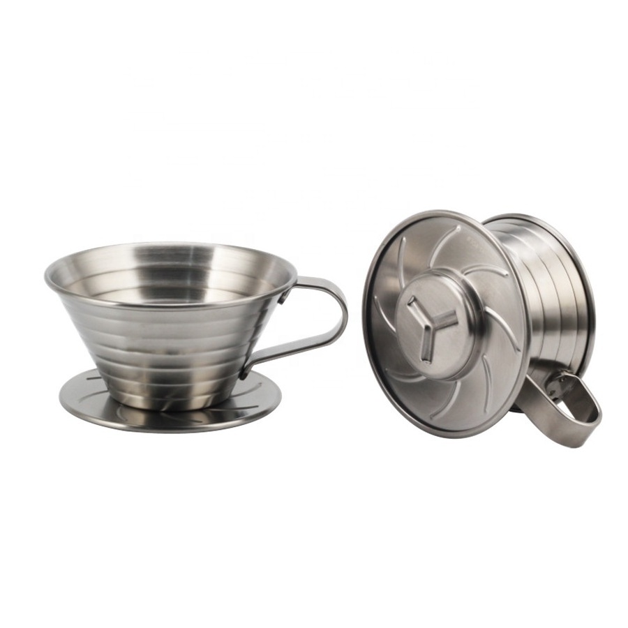 Stainless Steel Pour Over Coffee Drip Filter, Reusable Slow Drip Hand Coffee Dripper