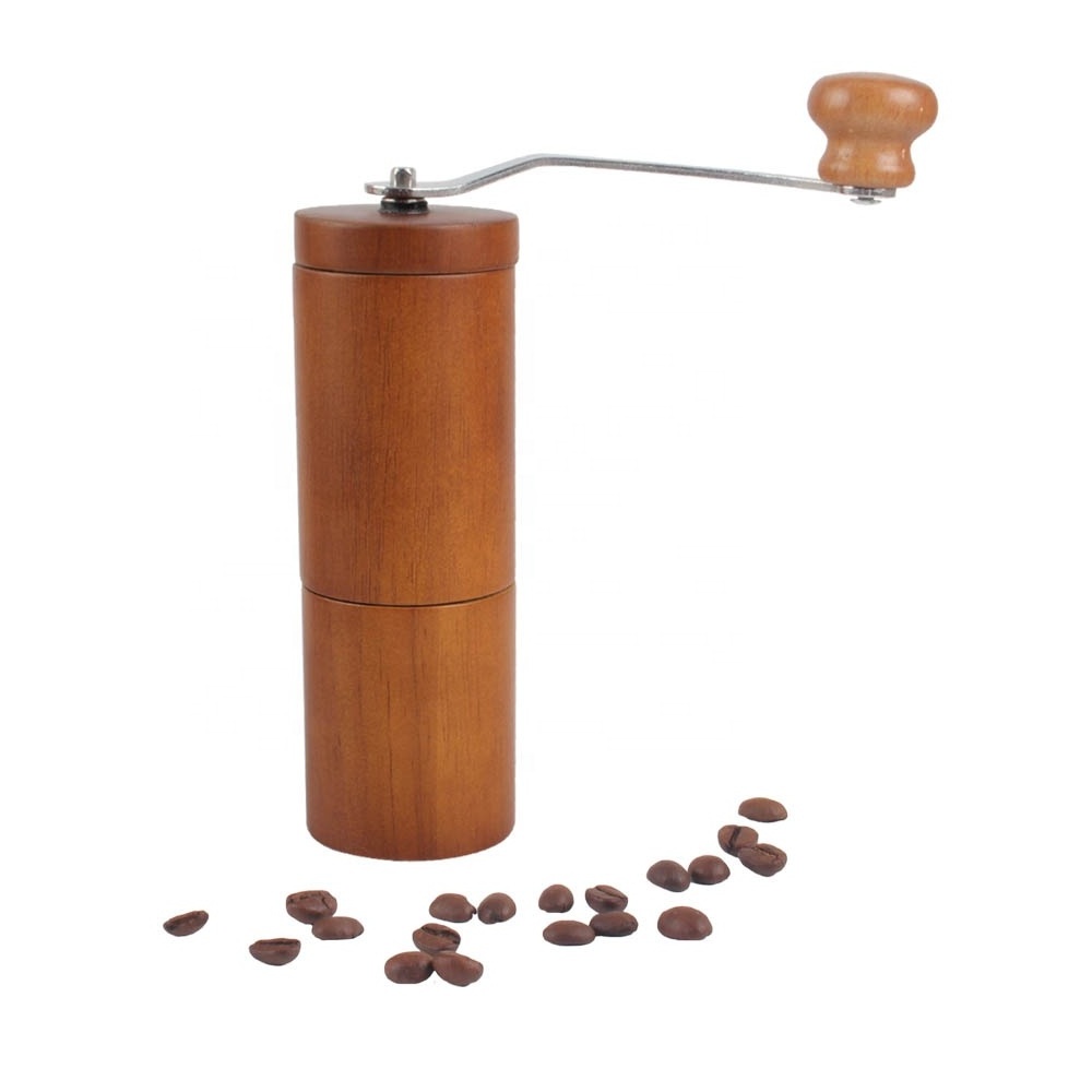 Manual Coffee Bean Grinder Wooden Mill, Large Capacity Hand Crank