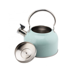 2.5L Whistling Kettle For Gas Stove  Stainless Steel Coffee Tea Kettle Japanese Gas Teapot Cyan-blue