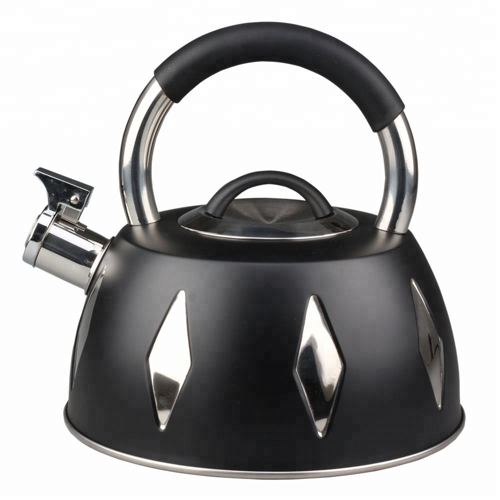 Extra Sturdy Surgical Stainless Steel Whistling Tea Kettle for Stovetop with Aluminum Layered Bottom