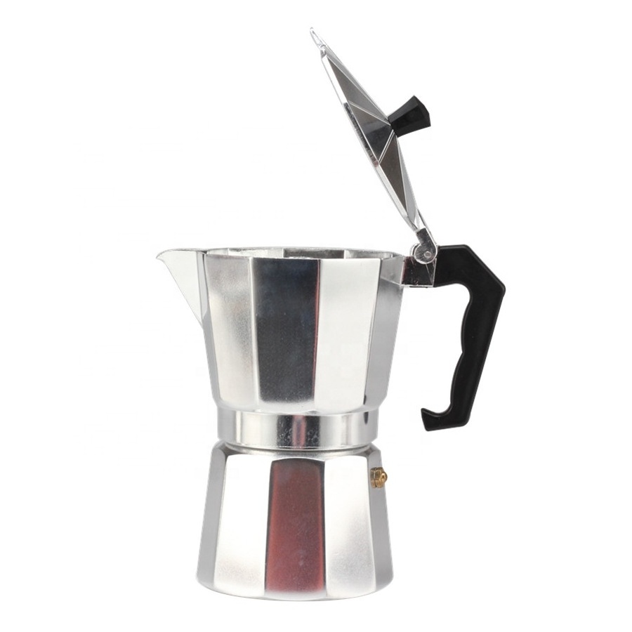 6 Cups Moka Coffee Pot Italian Espresso for Gas or Electric Ceramic Stovetop for Home