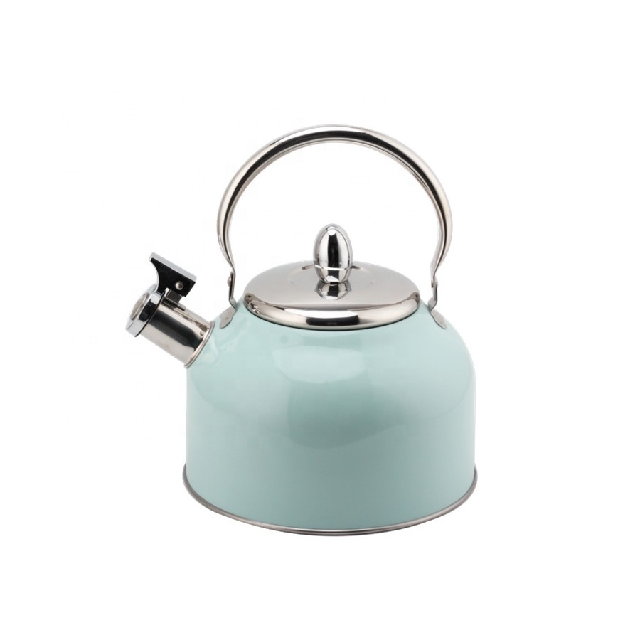 2.5L Whistling Kettle For Gas Stove  Stainless Steel Coffee Tea Kettle Japanese Gas Teapot Cyan-blue