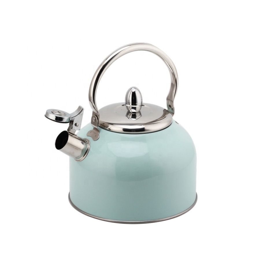 2.5L Whistling Kettle For Gas Stove  Stainless Steel Coffee Tea Kettle Japanese Gas Teapot Cyan-blue