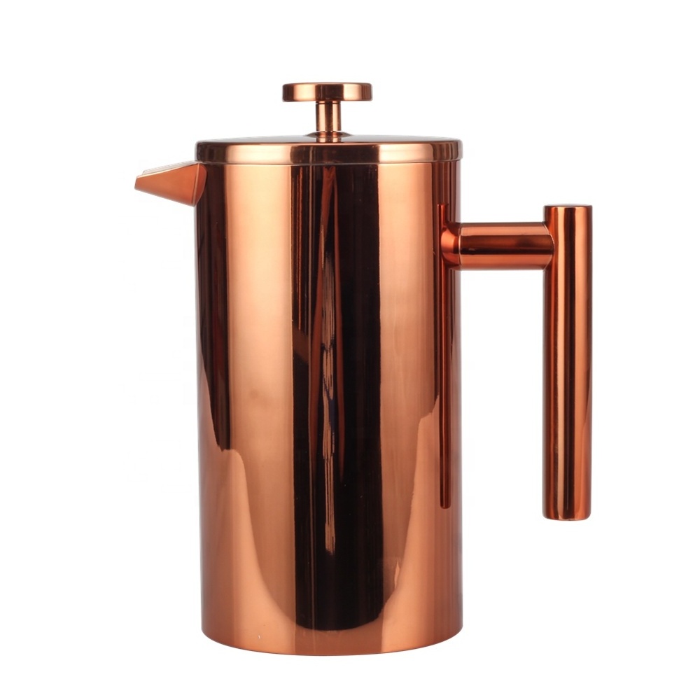 Stainless Steel 34 Ounce/1 Liter, Copper, Double Wall French Press Coffee and Tea Maker