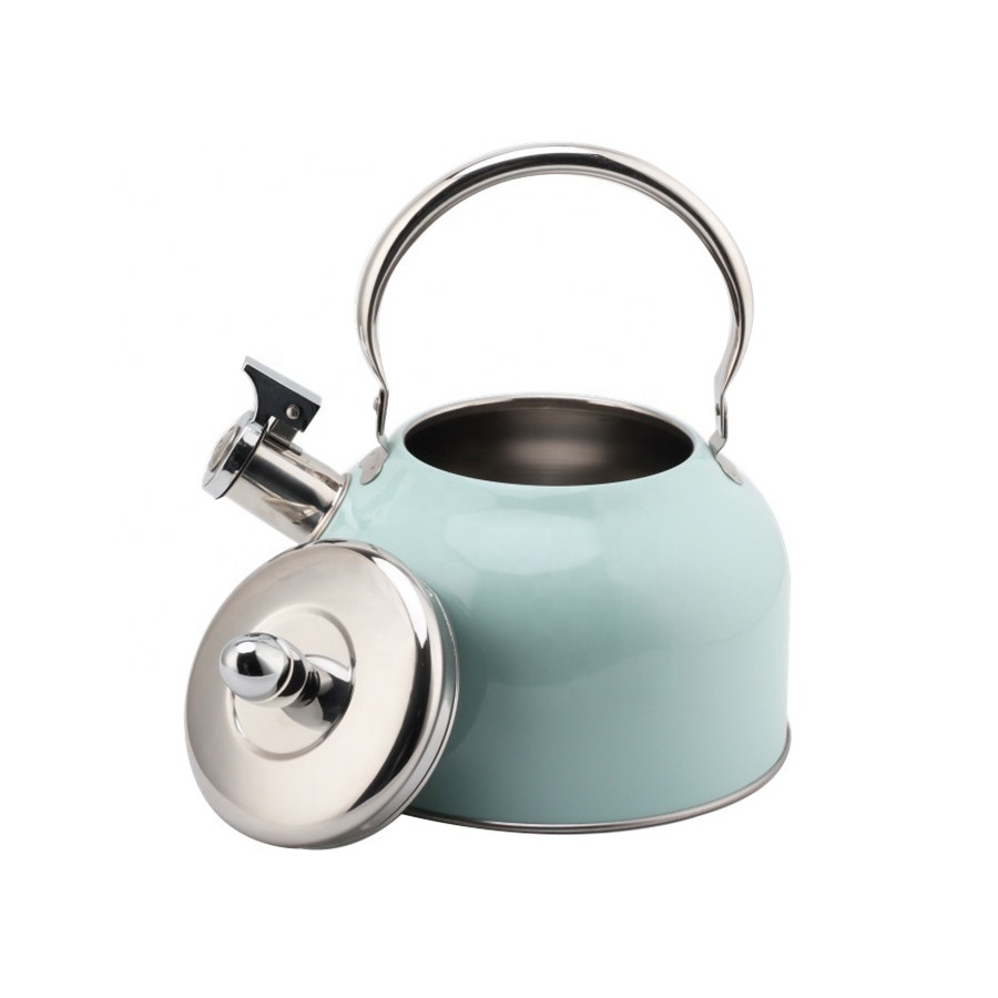 2.5L Whistling Kettle For Gas Stove  Stainless Steel Coffee Tea Kettle Japanese Gas Teapot Cyan-blue