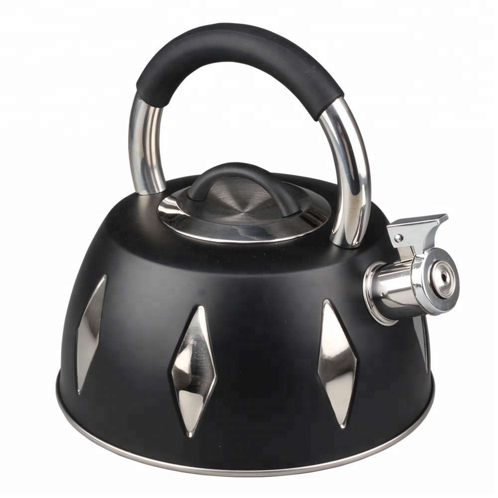 Extra Sturdy Surgical Stainless Steel Whistling Tea Kettle for Stovetop with Aluminum Layered Bottom