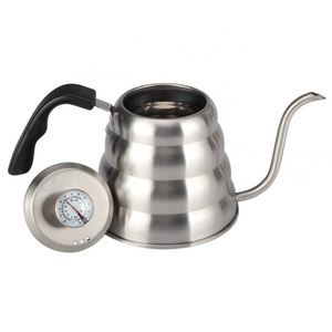 Gooseneck Spout Hand drip stainless steel pour over coffee kettle with thermometer