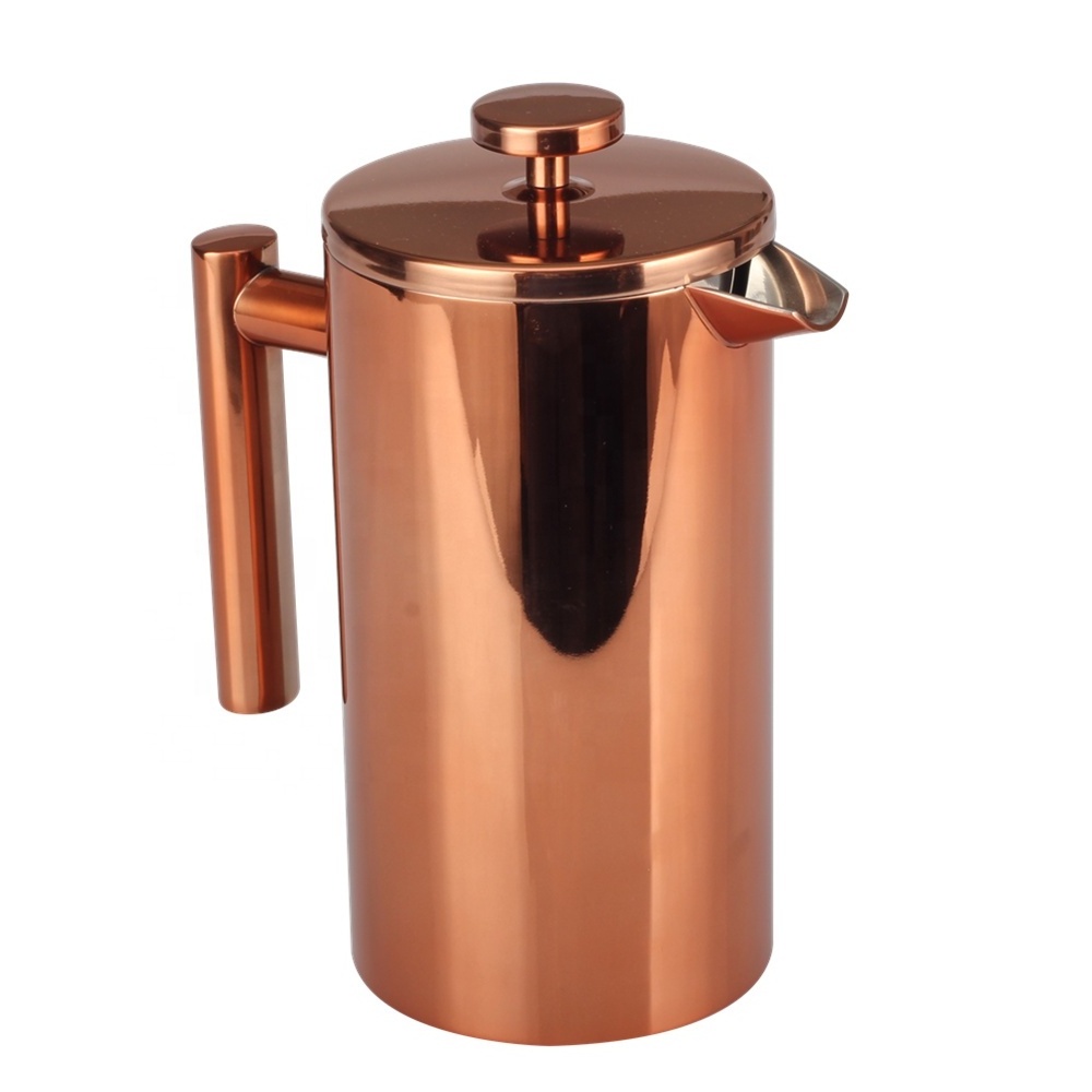 Stainless Steel 34 Ounce/1 Liter, Copper, Double Wall French Press Coffee and Tea Maker