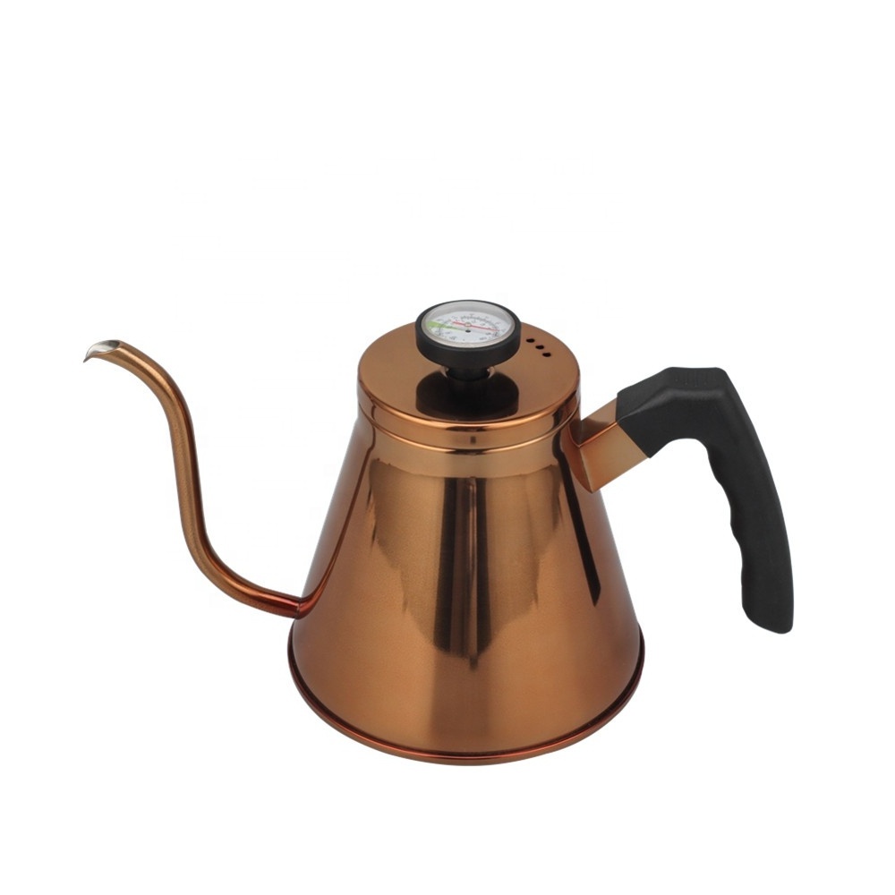 Stainless steel 304 Coffee Gooseneck with Built-In Thermometer Pour Over Coffee Kettle