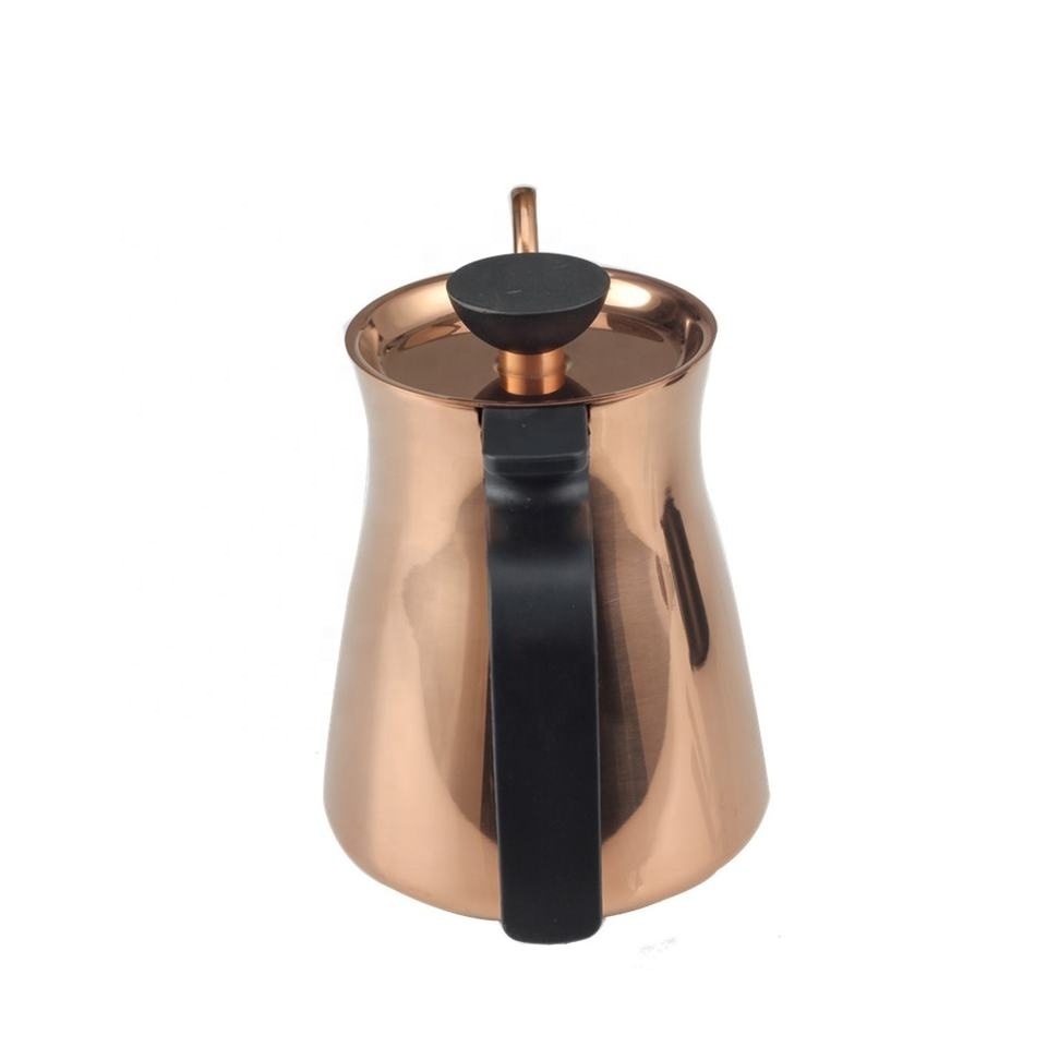 27oz PVD Coated Stainless Steel Rose Golden Pour Over Coffee Drip Kettle for Home and Cafe