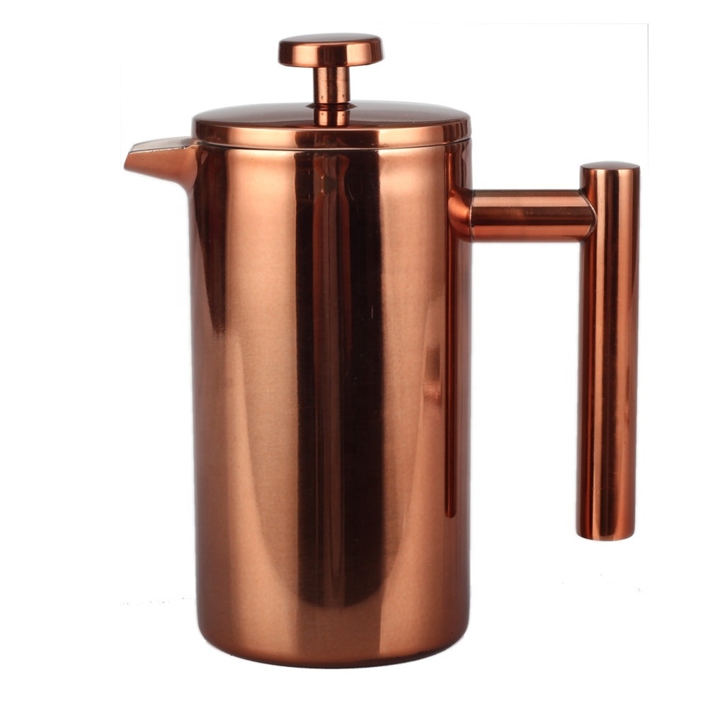 Stainless Steel 34 Ounce/1 Liter, Copper, Double Wall French Press Coffee and Tea Maker