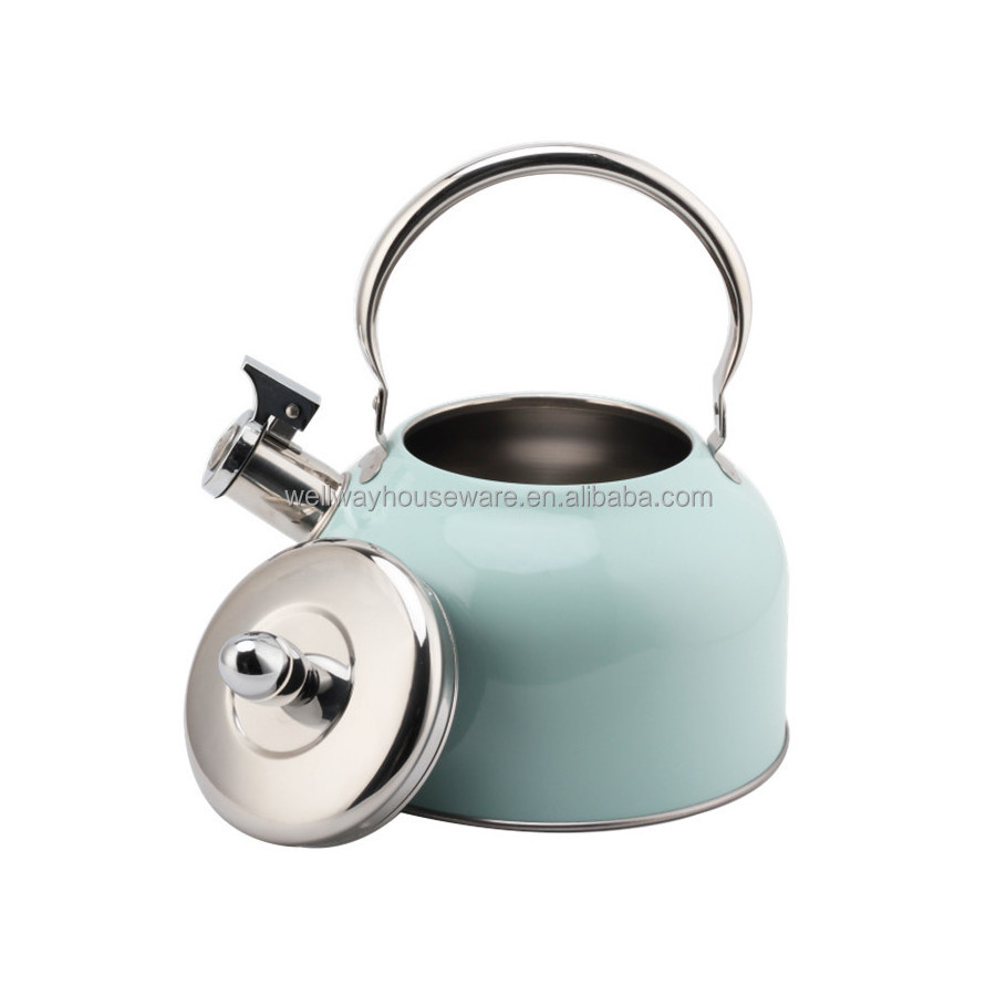 2.5L Whistling Kettle For Gas Stove  Stainless Steel Coffee Tea Kettle Japanese Gas Teapot Cyan-blue