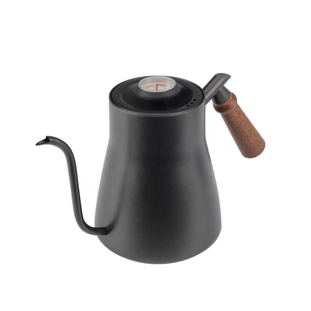 Kettle for Coffee Preparation - 1 Litre Gooseneck Kettle with Thermometer