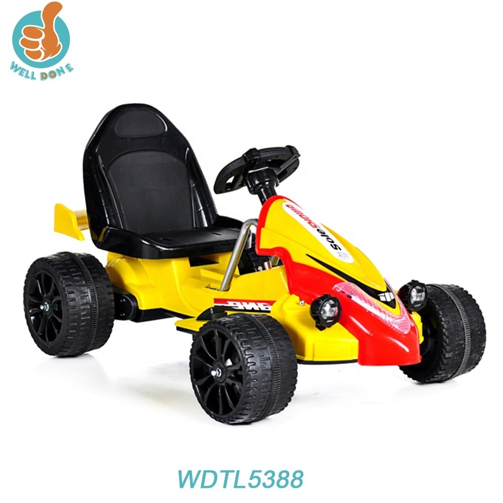 Kids ride on pedal go kart with rubber tires