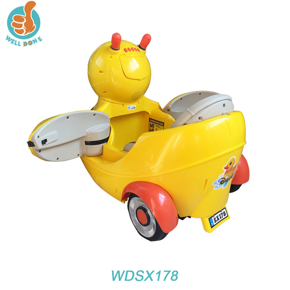 WDSX178 Cute kids ride on electric cars toy for wholesale, big duck with double door open, music, light, WDSX178