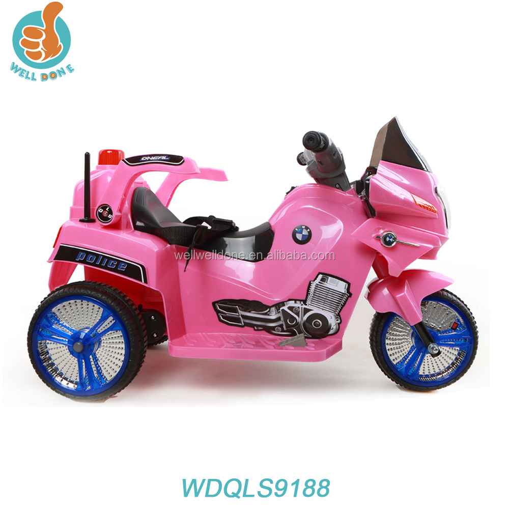 WDQLS9188 Hot Selling 3 Wheel Electric Car, With Shining Wheels, Mp3 Port And Volume Adjusting Baby Motorcycle