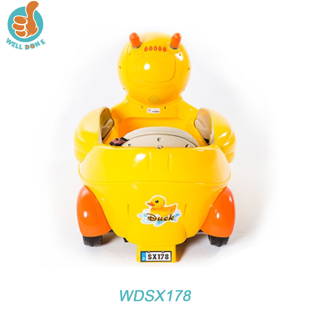 Cute kids ride on duck toy electric cars for wholesale, big duck with double door open, music, light, WDSX178