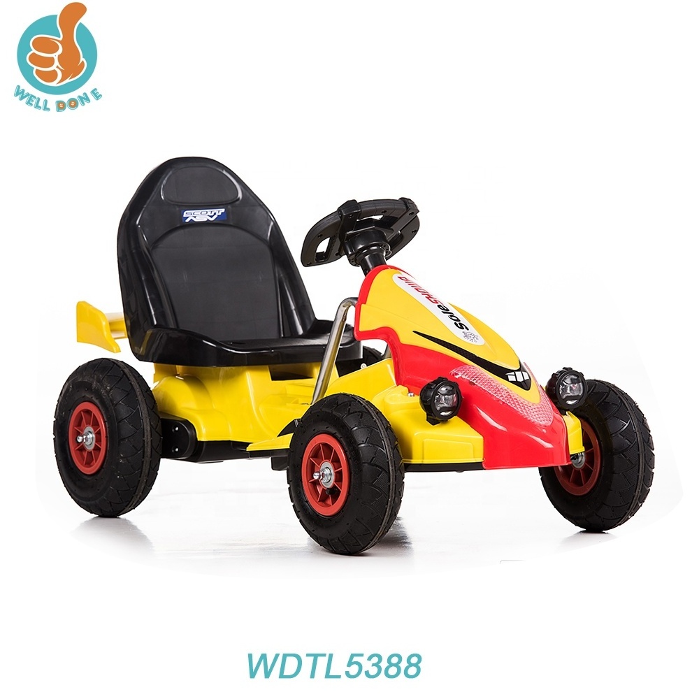 Kids ride on pedal go kart with rubber tires