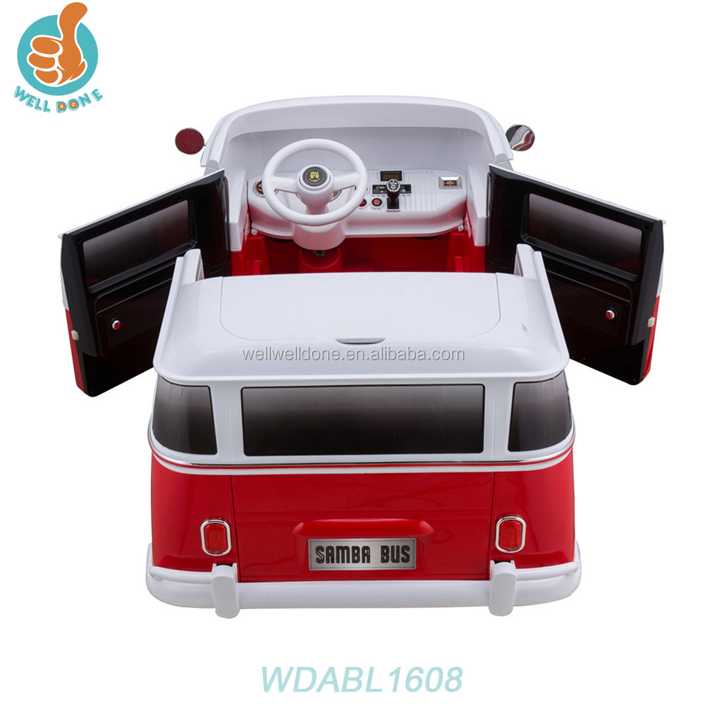 WDABL1608 Licensed  Two Seats Baby Bus, Door Open, Mp3 Port Volume Adjusting Power Display Fashion Toy