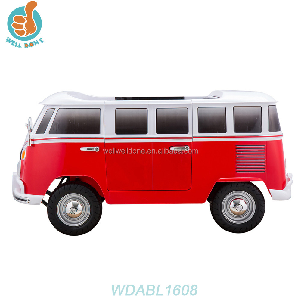 WDABL1608 Licensed  Two Seats Baby Bus, Door Open, Mp3 Port Volume Adjusting Power Display Fashion Toy