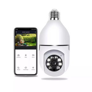 1080P wireless light bulb security camera 5G smart E27 wifi network 360 degree IR nanny ptz light bulb rotating IP camera