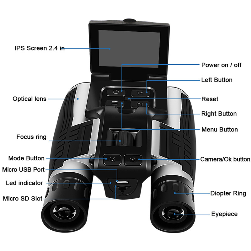 New Design DT40 Digital telescope camera with 2.4 inch IPS LCD display  Recording Binocular Camera for Holiday Outdoor Activity