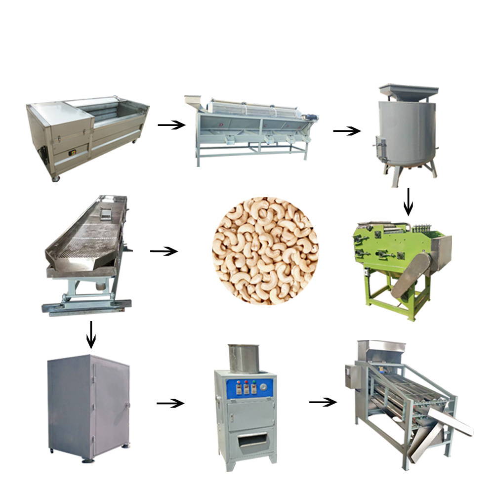 2 Ton Per Day Automatic Cashew Nuts Shelling Peeling Roasting Machine Cashew Nut Processing Machine For Nuts Industry