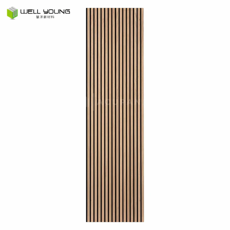 21 mm Black PET MDF  White Oak wood Veneer sound proof acoustical panel