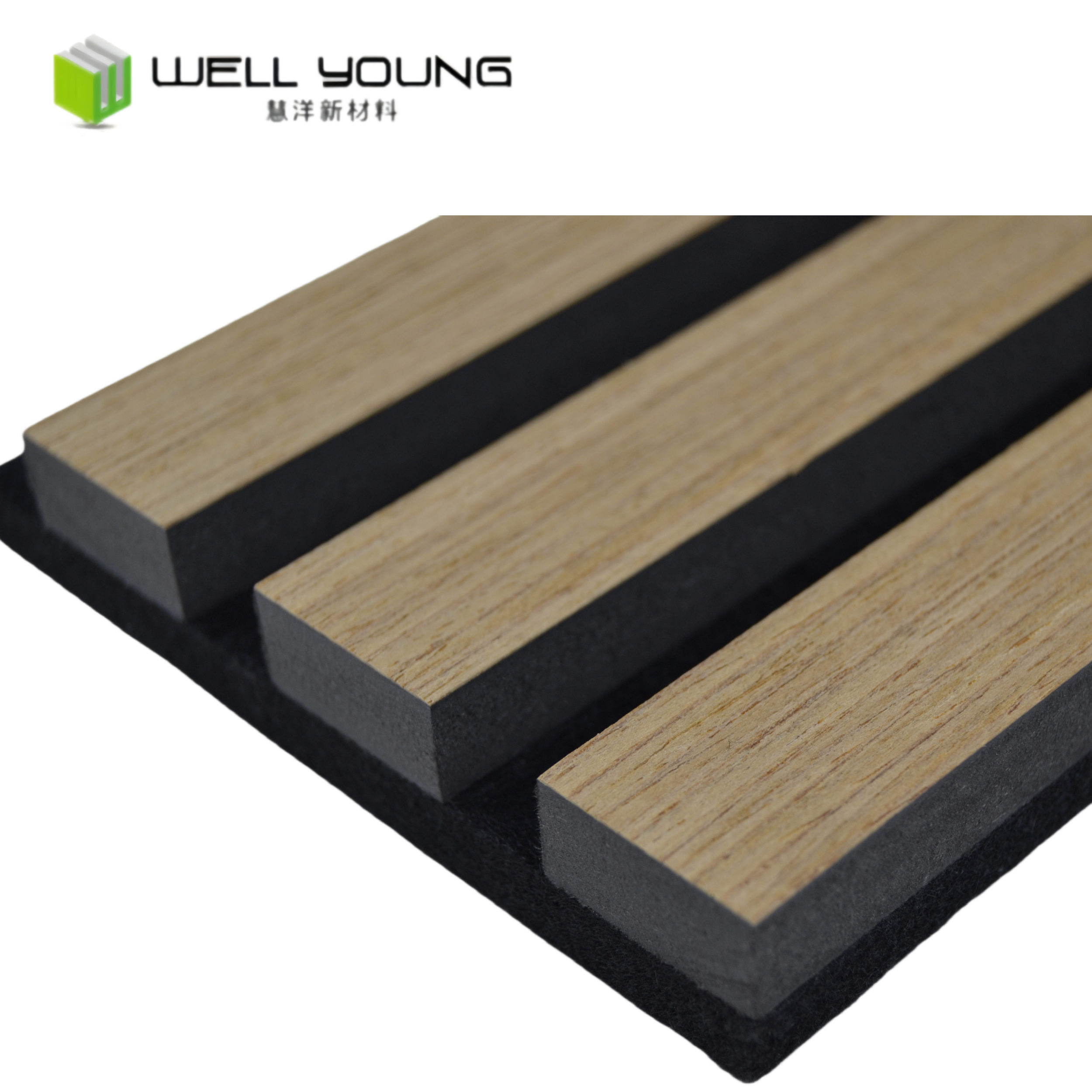 21 mm Black PET MDF  White Oak wood Veneer sound proof acoustical panel