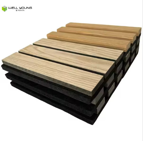 Hot Sale Sound Absorption PET Wooden Slat Acoustic Ceiling Panels for DIY Interior Decoration