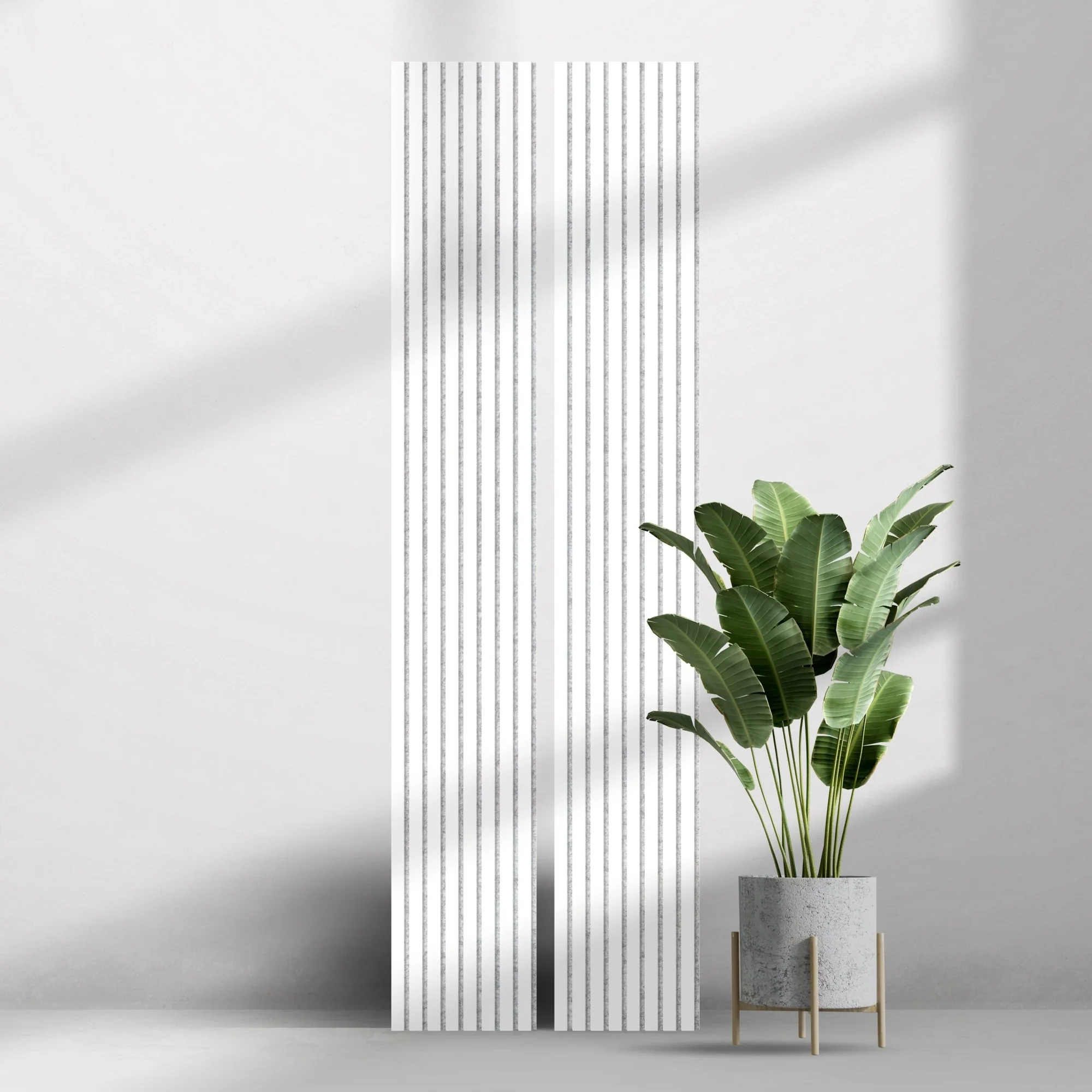 White PVC Veneer wood Grey PET Slat Panels Soundproof Interior Decoration Panels Acoustic wall wood panel