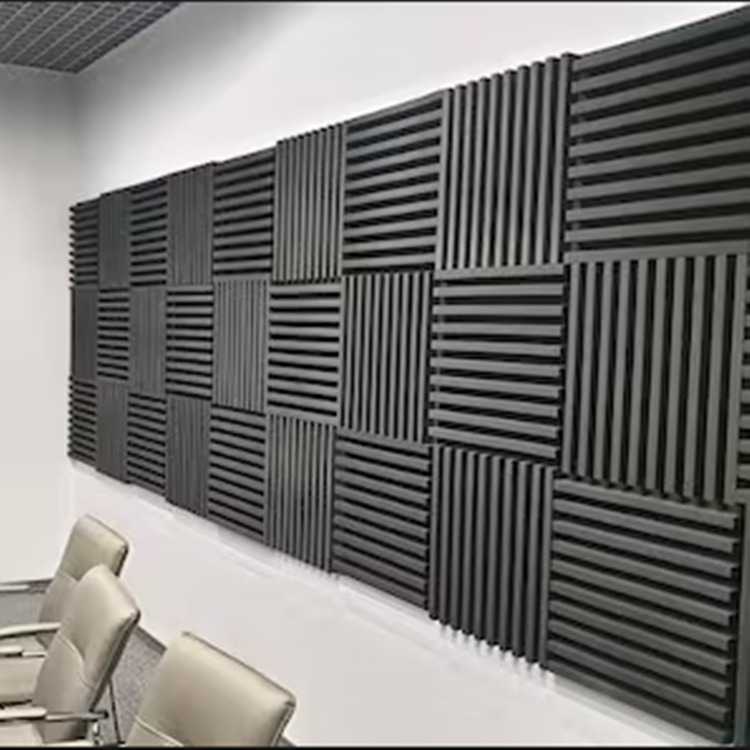 Easy install Sound Absorbing 3D Acoustic PET Base Grooved Wood Wall Ceiling Tile