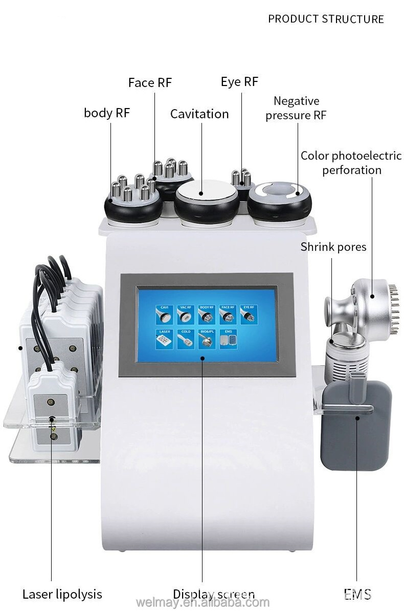 9 In 1 Spa Salon Newest Kim 8 Lipo Laser Cavitation RF Skin Tightening Cavitation Slimming Machine