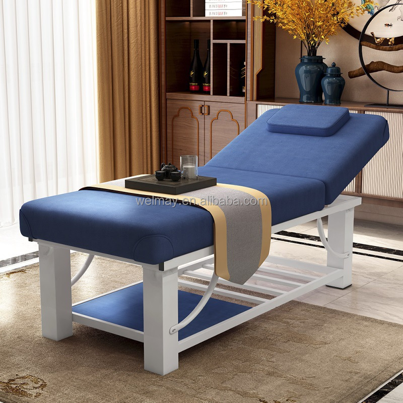 Hot Sale Wooden Spa Salon Beauty Health Care White Massage Table Bed Nail Lash Facial Bed For Sale