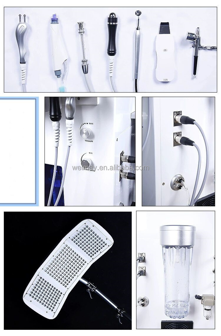 7 color photodynamic pdt led light therapy whitening o2 oxy aqua facial jet peel oxigen oxygen facial anti-aging machine