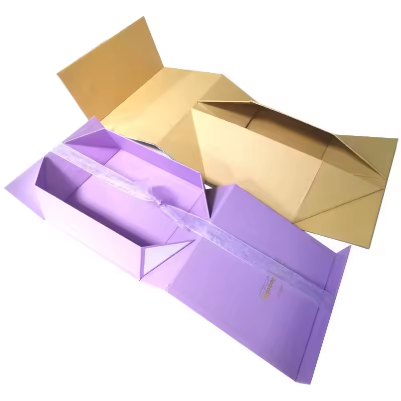 Professional customization small large low clothing shoes color rigid flat magnetic folding gift box for gift pack