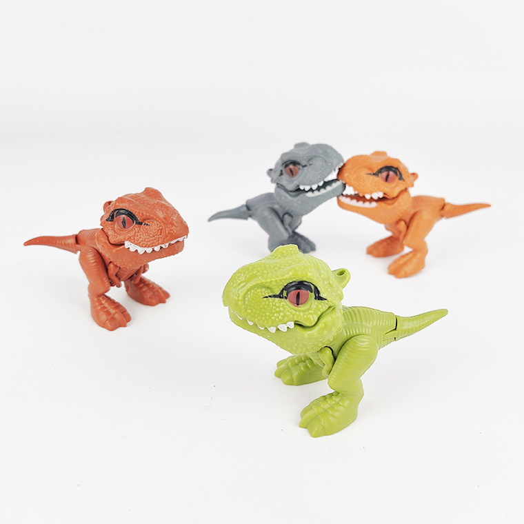 Hot selling promotional mini plastic novelty gifts tyrannosaurus rex finger bite biting dinosaur toys for kids boys girls